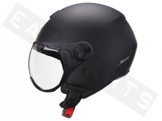 Helmet Demi Jet CGM 107A Florence Mono Matt Black (formed visor)